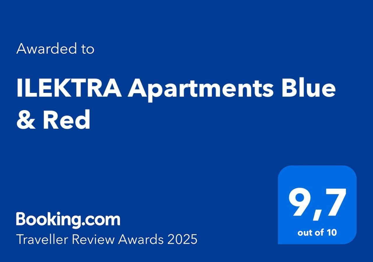 Ilektra Apartments Blue & Red Plataria Bagian luar foto